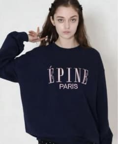 ÉPINE ネイビー ロゴスウェット　ネイビー×ピンクのサムネイル