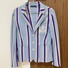 ラルフローレン エンブレム刺繍 ウォッシャブル ストライプ テーラードジャケットのサムネイル
