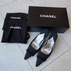 미품 CHANEL 뮬 샌들 35