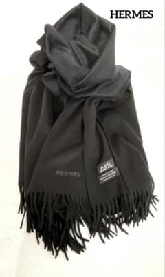美品　HERMES　エルメス　カシミヤ100% 大判ストール　ショール　マフラー HERMES（エルメス） カシミヤ100％ マフラー ストール レディース