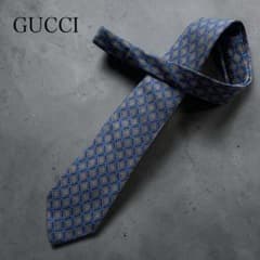 GUCCI インターロッキングG ネクタイ GG 総柄 幾何学模様 高級 光沢