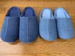 【新品、未使用／2足セット販売】デニム生地スリッパのサムネイル