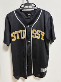美品】［最終値下げ］STUSSY メッシュベースボールシャツ ブラック S