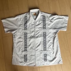 90s HABAND Guayabera キューバシャツ 半袖 ジップアップのサムネイル