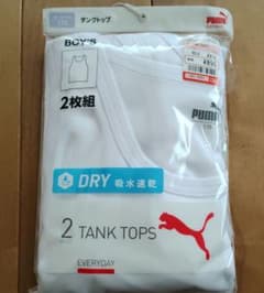 【PUMA】吸水速乾 タンクトップ ホワイト 2枚組 170サイズのサムネイル