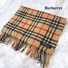バーバリーズ カシミヤ100 英国製 ノバチェック マフラー キャメル