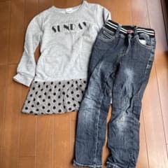 120 ワンピース　ジーンズ　2点セットのサムネイル