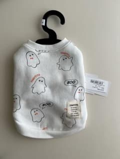 新品TINOTITO ゴースト柄猫服 Sサイズ オフホワイトのサムネイル