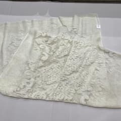 ダマスク柄 刺繍レース ストール ホワイトのサムネイル