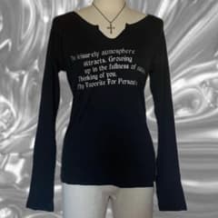 y2k 平成ギャル 00s ダークコア 英字ロゴ ピチT ロンT お兄系 ロック