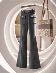 【極美品】着画有 SHEIN ニットスラックス グレー XLのサムネイル