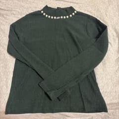 JENNI love 子供服　パール装飾 長袖 ダークグリーンのサムネイル