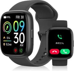 スマートウォッチ Bluetooth通話対応 LINE/SNS通知 ブラックのサムネイル