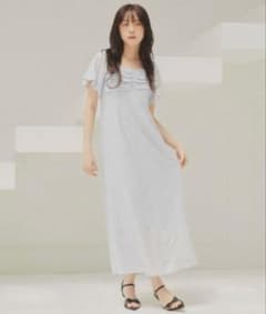 archives 小花柄２ｗａｙオフショルワンピース　水色のサムネイル