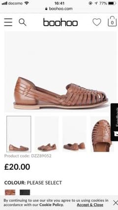 boohoo レザーサンダルのサムネイル