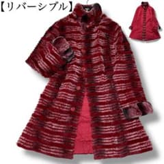 美品】毛皮 ラビットファー コート レッド サイズL - メルカリ