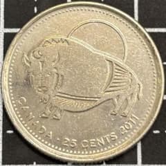 カナダ 25セント 2011年 ウッドバイソン 記念 外国コイン 古銭 - メルカリ