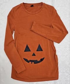 マタニティ ハロウィン 長袖トップス かぼちゃ Sのサムネイル