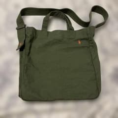 美品 ポロ ラルフローレン コットンキャンバス ショルダー.トート 