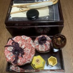 野点箱茶道具一式⭐️木製漆野点箱⭐️正絹仕覆付⭐️美品 - メルカリ
