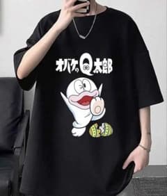 オバケのQ太郎 Tシャツ ブラック ビッグシルエット - メルカリ