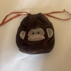 ゴリラ　巾着ポーチ ブラウンのサムネイル