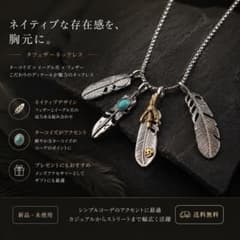 タフェザーネックレス ターコイズ イーグル爪 シルバー メンズ ネイティブ系韓国のサムネイル