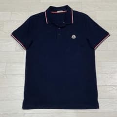 〔美品〕モンクレール　袖ライン　ネイビー　L ポロシャツ　5S107 中古・古着通販】MONCLER (モンクレール) サイドラインポロシャツ