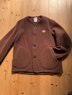 値下げ danton ブラウン ノーカラージャケット ウール混合 40 - メルカリ