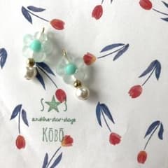 No.56ハンドメイド イヤリング　花　子供用のサムネイル
