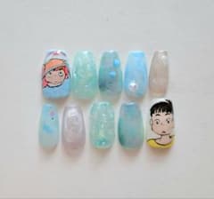 ネイルチップ 夏 個性派 涼しげ うるうる 透明感 海 ニュアンス クラゲのサムネイル
