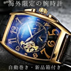 オートマチック腕時計 裏スケルトンウォッチ 箱付き自動巻きシースルー