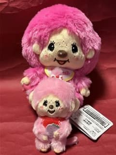 モンチッチ　ぽってりお手玉ぬいぐるみ2＆イチゴスタイルマスコット　セット