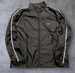00s nike 短丈 ドローコード ブラックナイロンジャケット メンズ XL