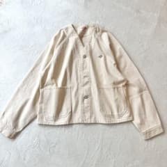 美品✨DANTON コットンツイル ノーカラージャケット 生成り 日本製 美品✨DANTON コットンツイル ノーカラージャケット 生成り 日本製