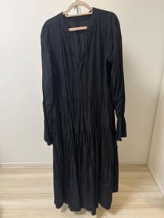 黒 ロングシャツワンピース ティアードのサムネイル