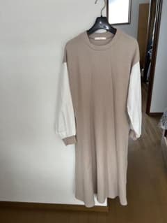 Chic Wish ベージュ長袖ワンピースのサムネイル