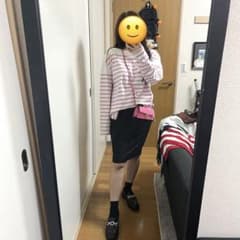 [値下げ]ピンクと白のストライプ長袖Tシャツのサムネイル