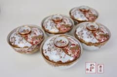 九谷焼 栄喜堂 赤絵 金彩 色絵 茶道具 九谷 陶磁器 和食器 茶碗 6-1