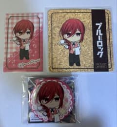 ブルーロック プリンセスカフェ 千切豹馬 ミニキャラ缶バッジ他3点