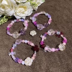 ハンドメイド ビーズブレスレット 4本セットのサムネイル