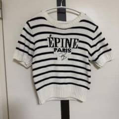 épine ボーダー 半袖ニット