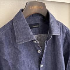 LARDINIラルディーニ ワイドカラーリネンシャツ 39 - メルカリ