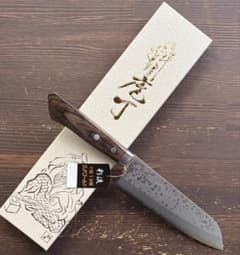 増谷刃物 訓平作 三徳包丁 VG10ステンレス 積層（彩流）口金有