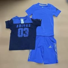 adidas キッズ Tシャツ 2枚ハーフパンツセットのサムネイル
