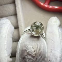Thumbnail of 天然高透明綠ガーデンクォーツ指輪金具s925刻印ありフリーサイズ