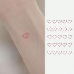 タトゥーシール ミニ ハート 赤 シンプル