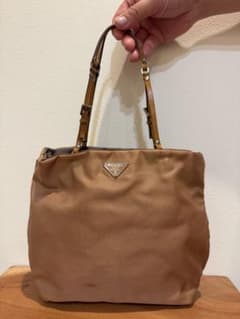PRADA プラダ ナイロン ハンドバッグ ブラウンのサムネイル