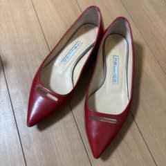PELLICO ポインテッドトゥフラットシューズ PELLICO レッド ポインテッドトゥ フラットシューズ - メルカリ