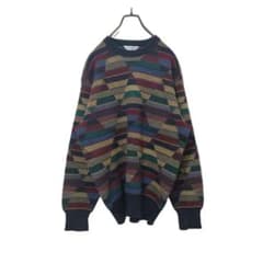 이탈리아제 DALMIME UOMO 기하학 무늬 순수 모직 고급 스웨터 50